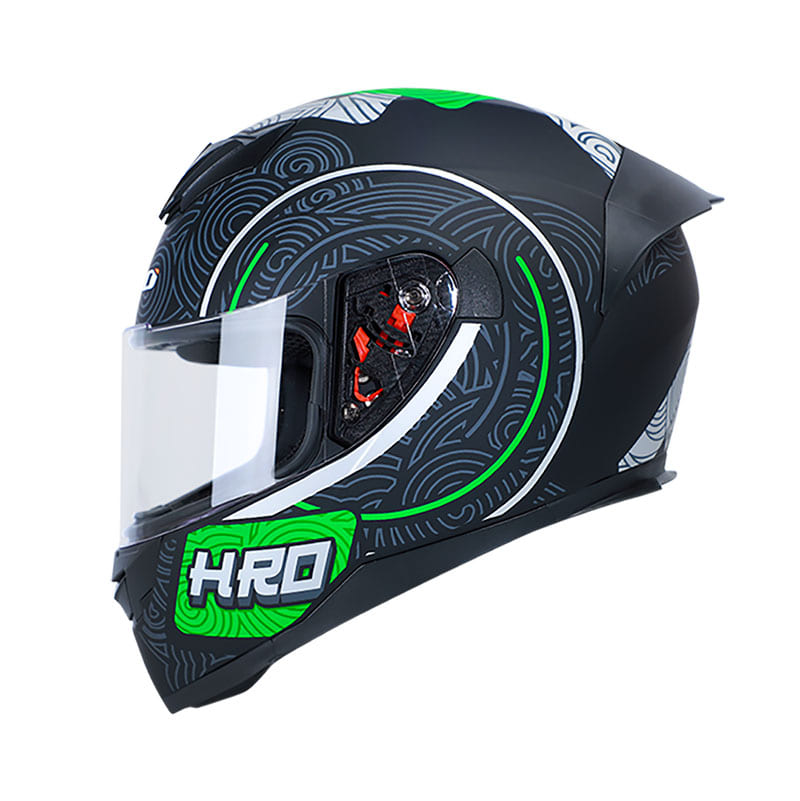 CASCO HRO HRO-511 ORIENTAL MATE NEGRO VERDE NEON