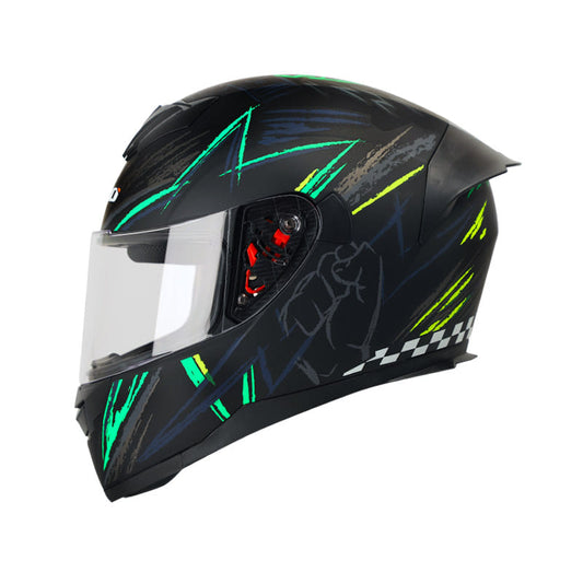 CASCO HRO HRO-511 TRACK MATE NEGRO VERDE NEON