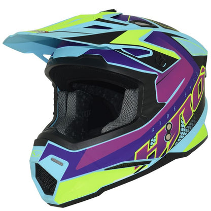 CASCO HRO HRO-MX03 NEBULO MATE NEGRO MORADO NEON