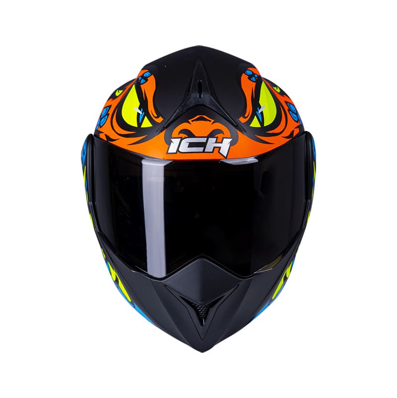 CASCO ICH ICH-3110DV GUINZ MATE NEGRO NARANJA VISOR HUMO