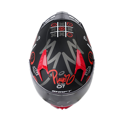 CASCO SHAFT SH-526SP TRIQUI EVO MATE NEGRO ROJO SM