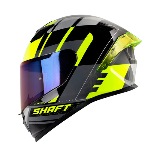 CASCO SHAFT SH-559 GINALE GRIS OSCURO AMARILLO IRIDIUM AZUL