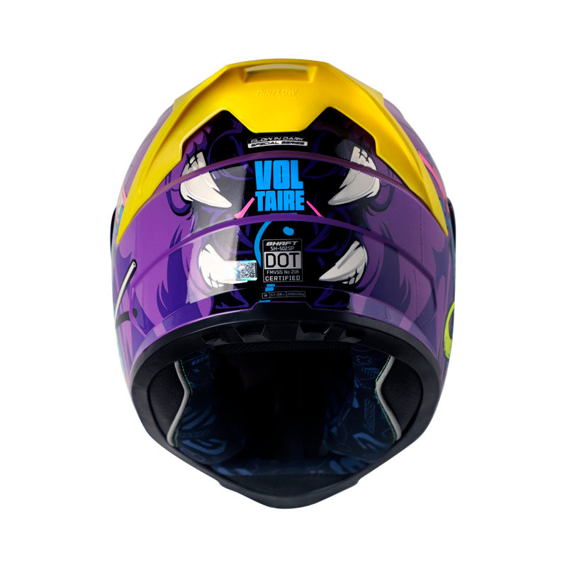 CASCO SHAFT SH-502SP VOLTAIRE MORADO AZUL VISOR MORADO