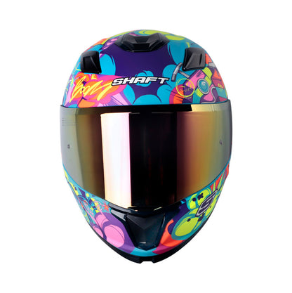 CASCO SHAFT SH-559 PYRO MATE AZUL NARANJA VISOR IRIDIUM