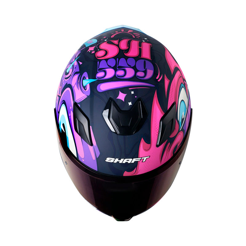 CASCO SHAFT SH-559 SKY MATE AZUL OSCURO MORADO IRIDIUM