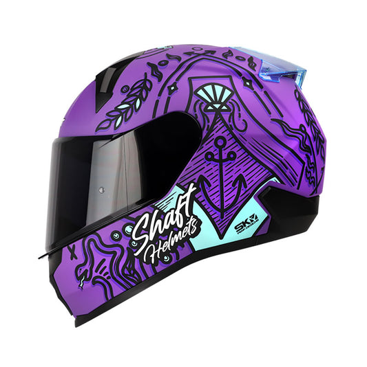 CASCO SHAFT SH-560 MARINE MATE MORADO TURQUESA VISOR HUMO