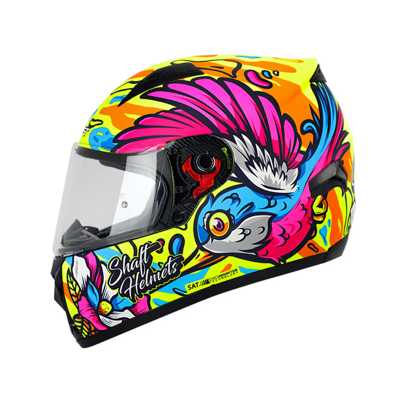 CASCO SHAFT SH-581EVO COLIBRI MATE AMARILLO NEON AZUL