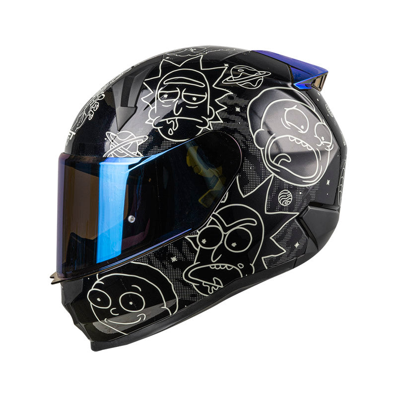 CASCO SHAFT SH-560 RNM CAMALE BLANCO VISOR IRIDIUM AZUL