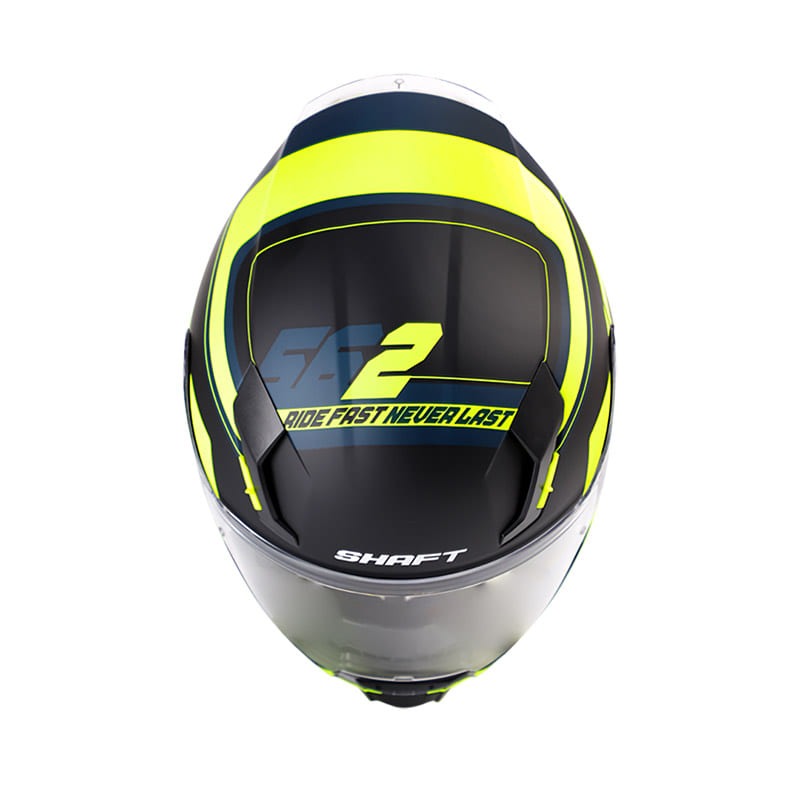 CASCO SHAFT SH-562 TRUKEER AZUL NAVY AMARILLO NEON-