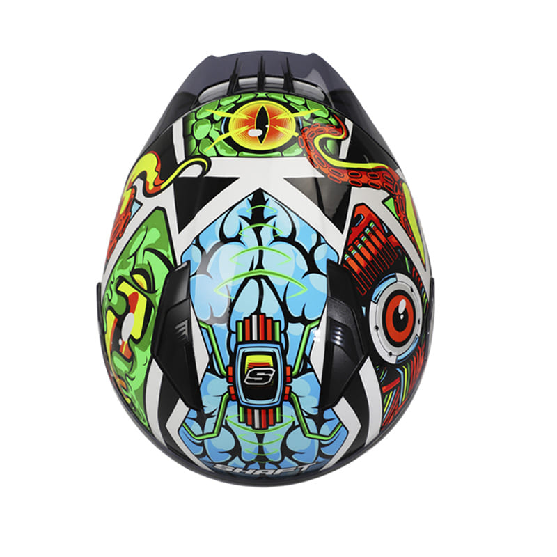 CASCO SHAFT SH-582SP COMIC MONSTE NEGRO VERDE NEON