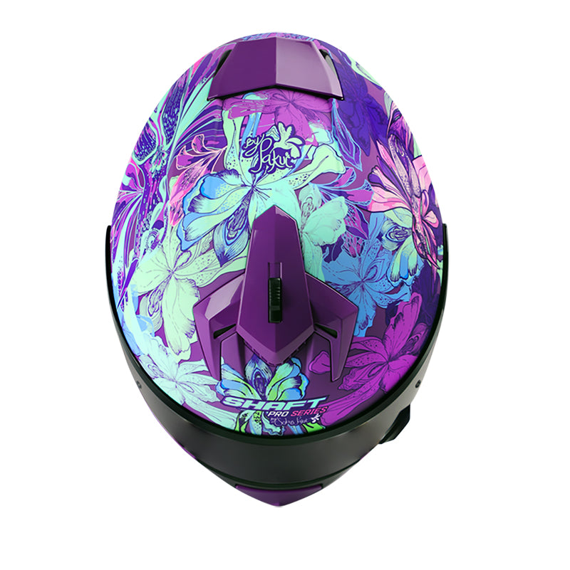 CASCO SHAFT SH-610DV PRO COLIBRI MATE MORADO NEON VISOR HUMO