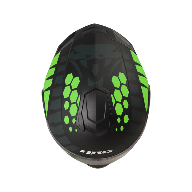 CASCO HRO HRO-3480DV FANGS MATE NEGRO VERDE NEON