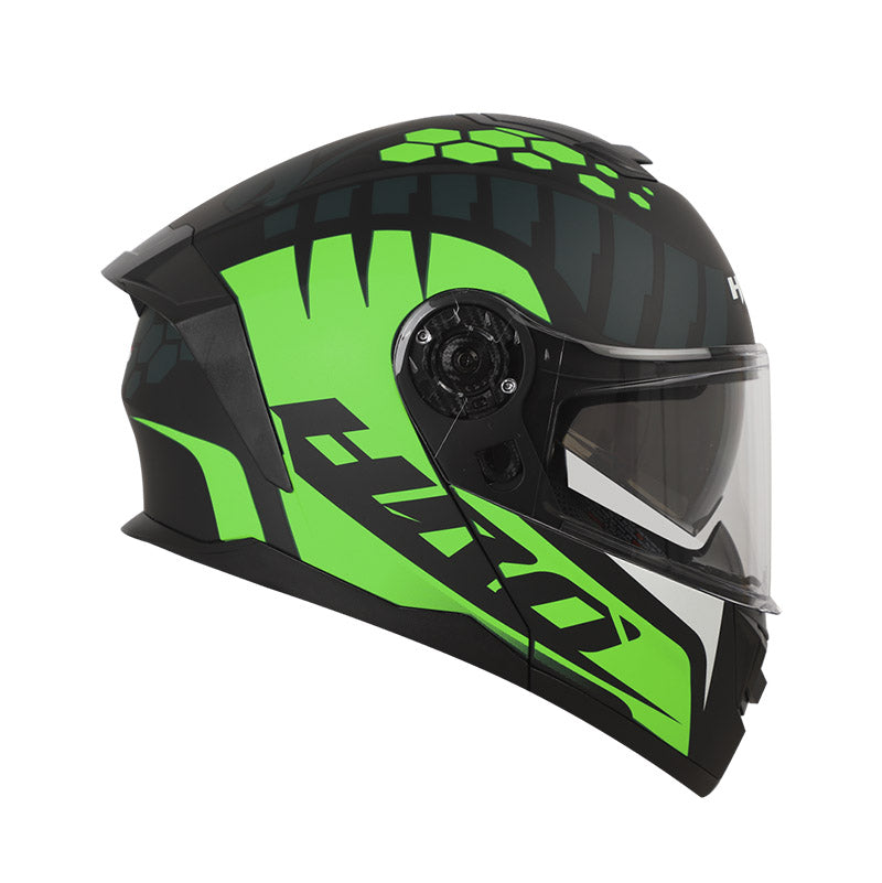 CASCO HRO HRO-3480DV FANGS MATE NEGRO VERDE NEON