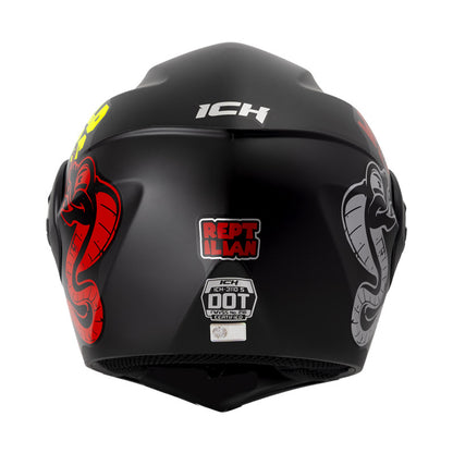 CASCO ICH ICH-3110S REPTILIAN MATE NEGRO ROJO