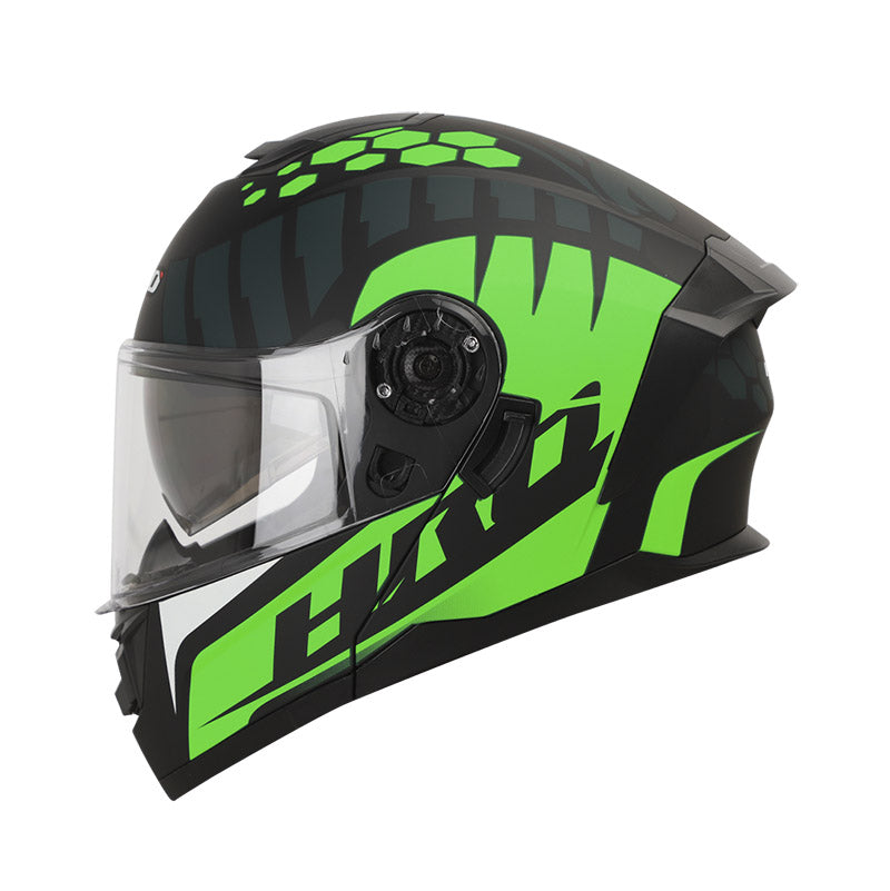 CASCO HRO HRO-3480DV FANGS MATE NEGRO VERDE NEON