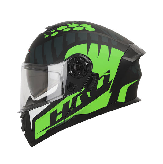 CASCO HRO HRO-3480DV FANGS MATE NEGRO VERDE NEON