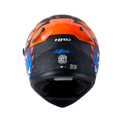 CASCO HRO HRO-514DV GATOR MATE NEGRO NARANJA VISOR IRIDIUM