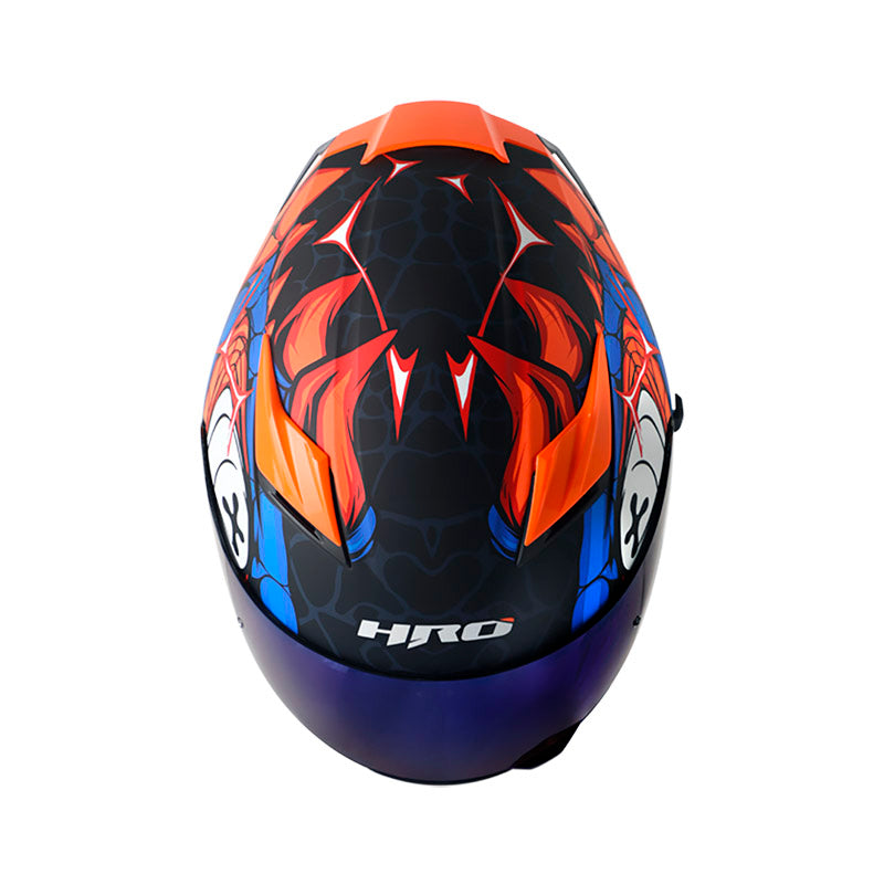 CASCO HRO HRO-514DV GATOR MATE NEGRO NARANJA VISOR IRIDIUM