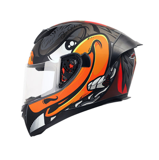 CASCO HRO HRO-511 CHULO MATE GRIS NARANJA NEON