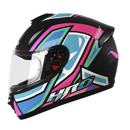 CASCO HRO HRO-516 COMANDER MATE NEGRO FUCSIA NEON