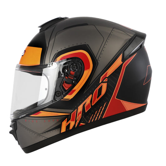 CASCO HRO HRO-516 JEYKO MATE NEGRO NARANJA NEON