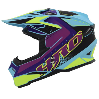 CASCO HRO HRO-MX03 NEBULO MATE NEGRO MORADO NEON