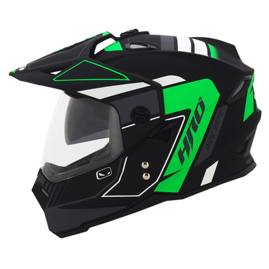 CASCO HRO HRO-MX330DV KAOS MATE NEGRO VERDE NEON