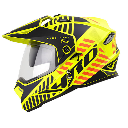 CASCO HRO HRO-MX330DV BARS MATE AMARILLO NEON AZUL NAVY