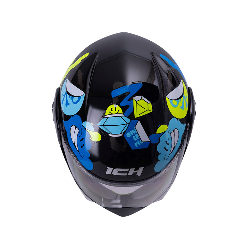 CASCO ICH ICH-3110S CRAZY RAIN NEGRO AZUL