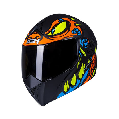 CASCO ICH ICH-3110DV GUINZ MATE NEGRO NARANJA VISOR HUMO