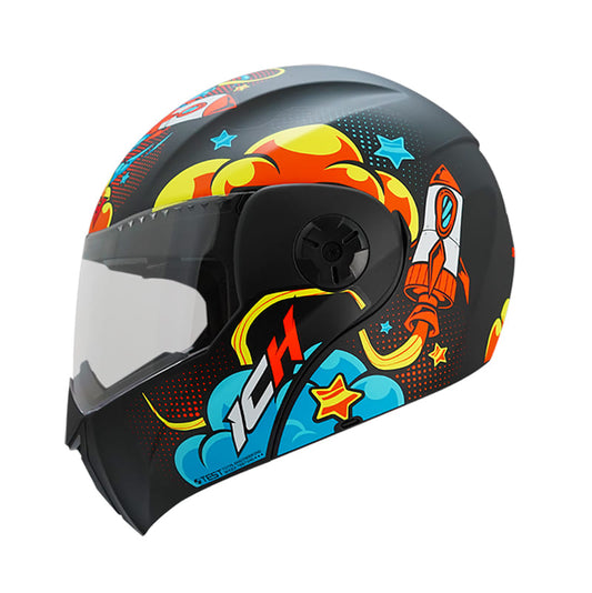 CASCO ICH ICH-3110S SPACE MATE NEGRO NARANJA NEON