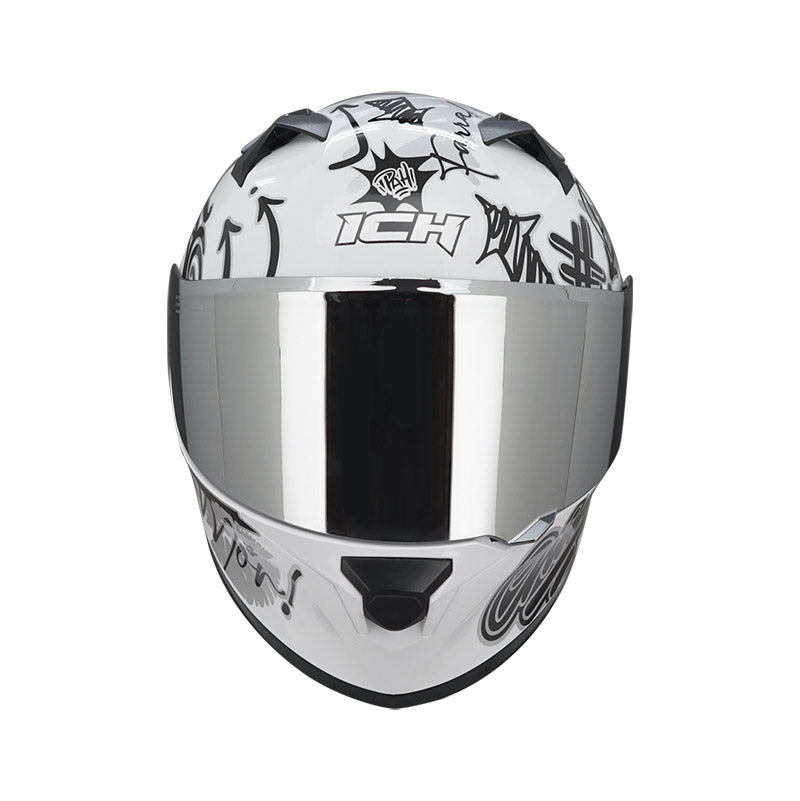 CASCO ICH ICH-503SP PARCE BLANCO NEGRO VISOR IRIDIUM