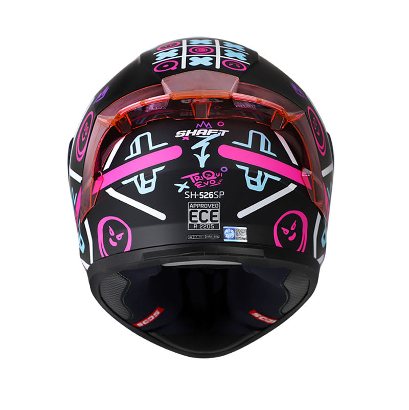 CASCO SHAFT SH-526SP TRIQUI EVO MATE NEGRO FUCSIA NEON