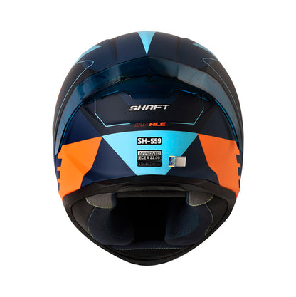 CASCO SHAFT SH-559 GINALE MATE AZUL OSCURO NARANJA NEON