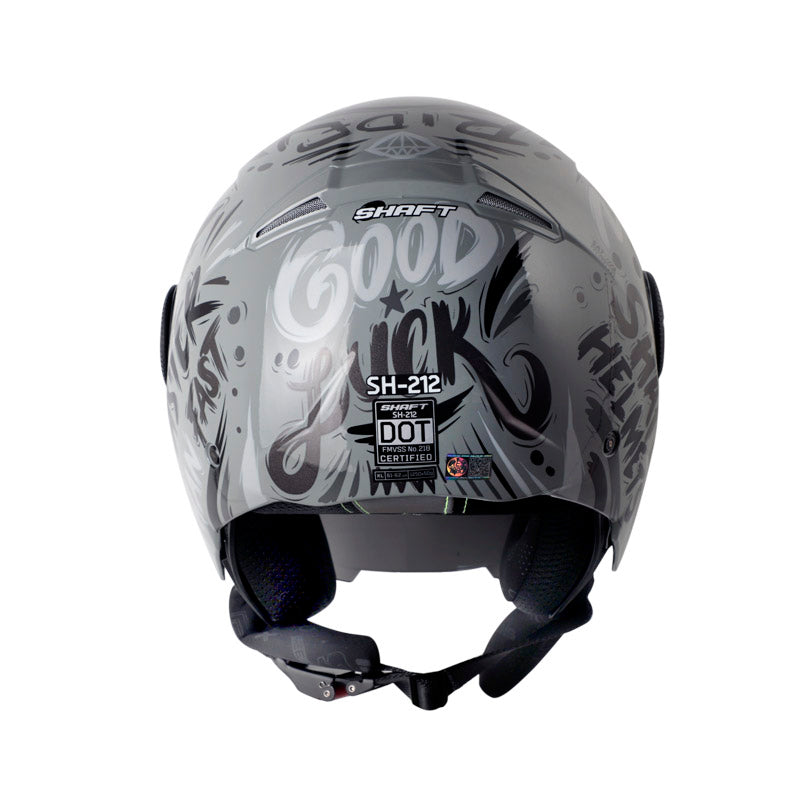 CASCO SHAFT SH-212 GOOD LUCK GRIS GRIS VISOR PLATA