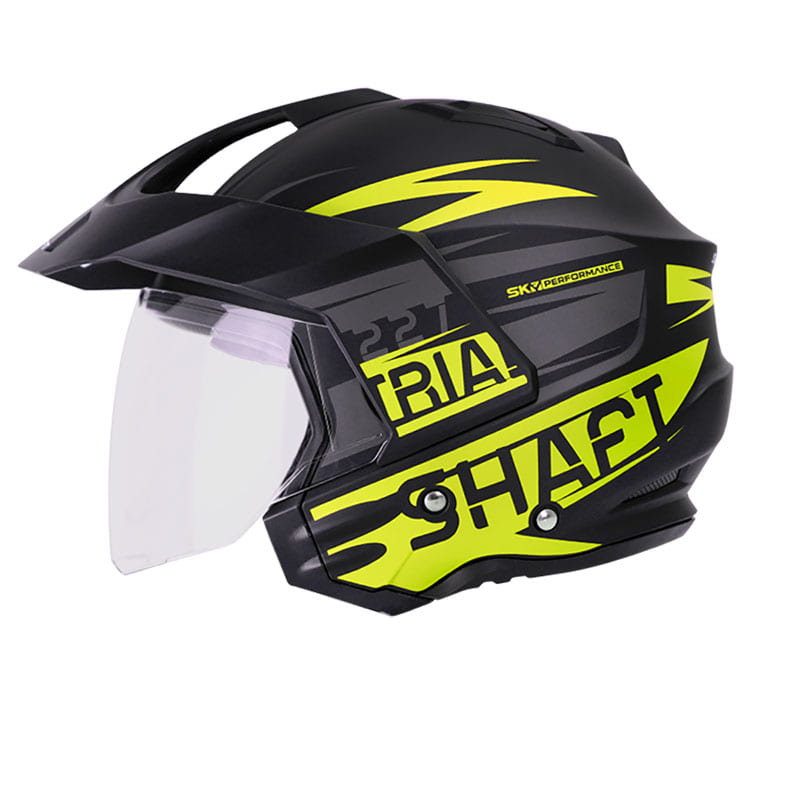 CASCO SHAFT SH-227 SKUARE MATE NEGRO AMARILLO NEON