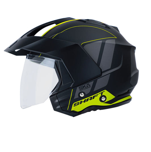 CASCO SHAFT SH-227 SHOCK MATE NEGRO AMARILLO NEON