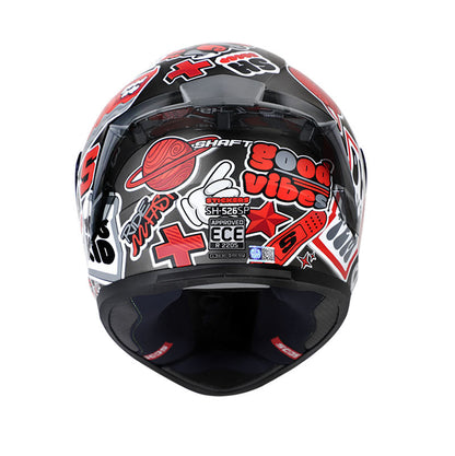 CASCO SHAFT SH-526SP STICKERS MATE NEGRO ROJO SMOKE