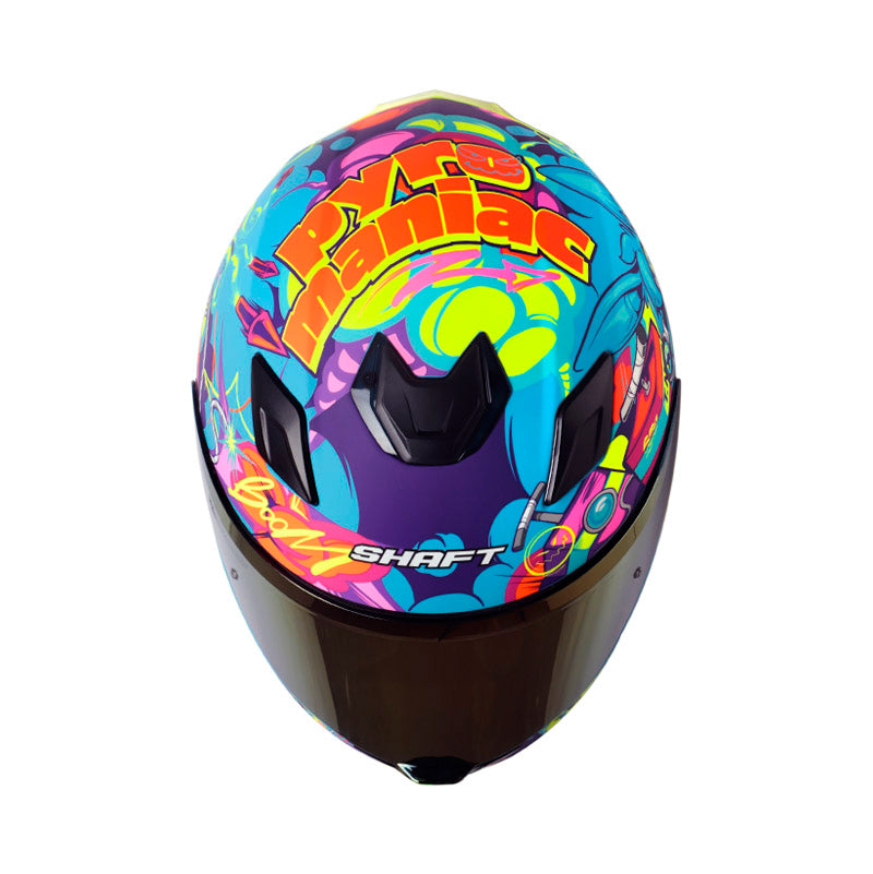 CASCO SHAFT SH-559 PYRO MATE AZUL NARANJA VISOR IRIDIUM