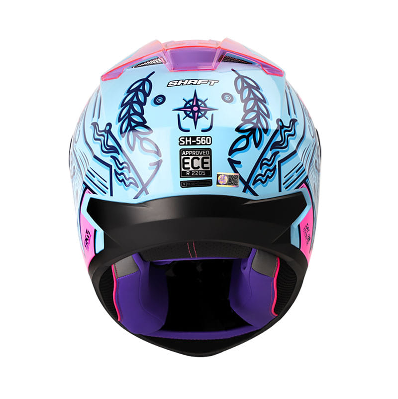 CASCO SHAFT SH-560 MARINE AZUL FUCSIA NEON VISOR HUMO