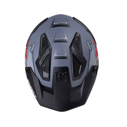 CASCO SHAFT SH-225 FIGHTER MATE GRIS ROJO VISOR PLATA