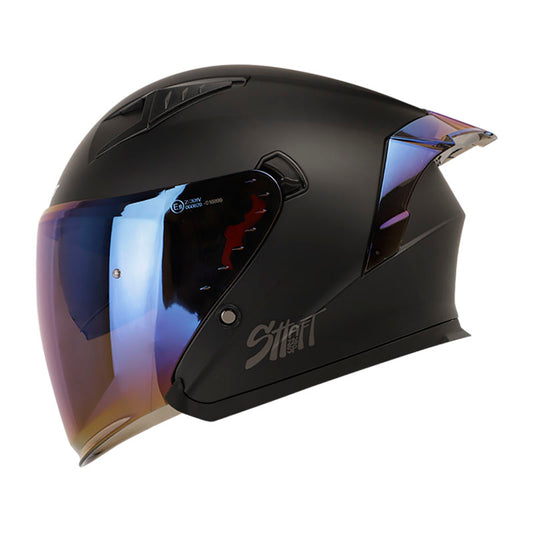 CASCO SHAFT SH-226SP SOLID NEGRO VISOR IRIDIUM AZUL