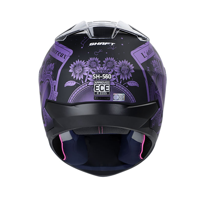 CASCO SHAFT SH-560 TAROT MATE NEGRO MORADO NEON