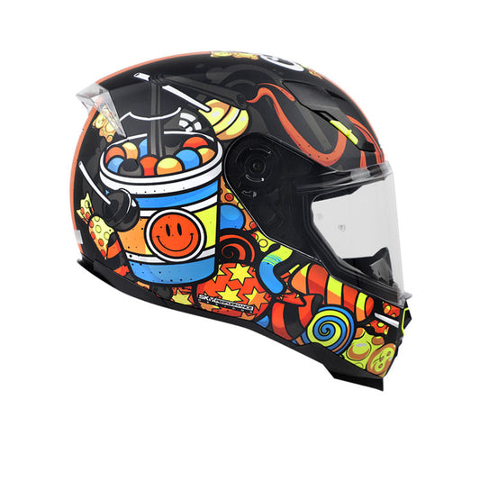 CASCO SHAFT SH-562 TRUE COLOR MATE NEGRO NARANJA NEON