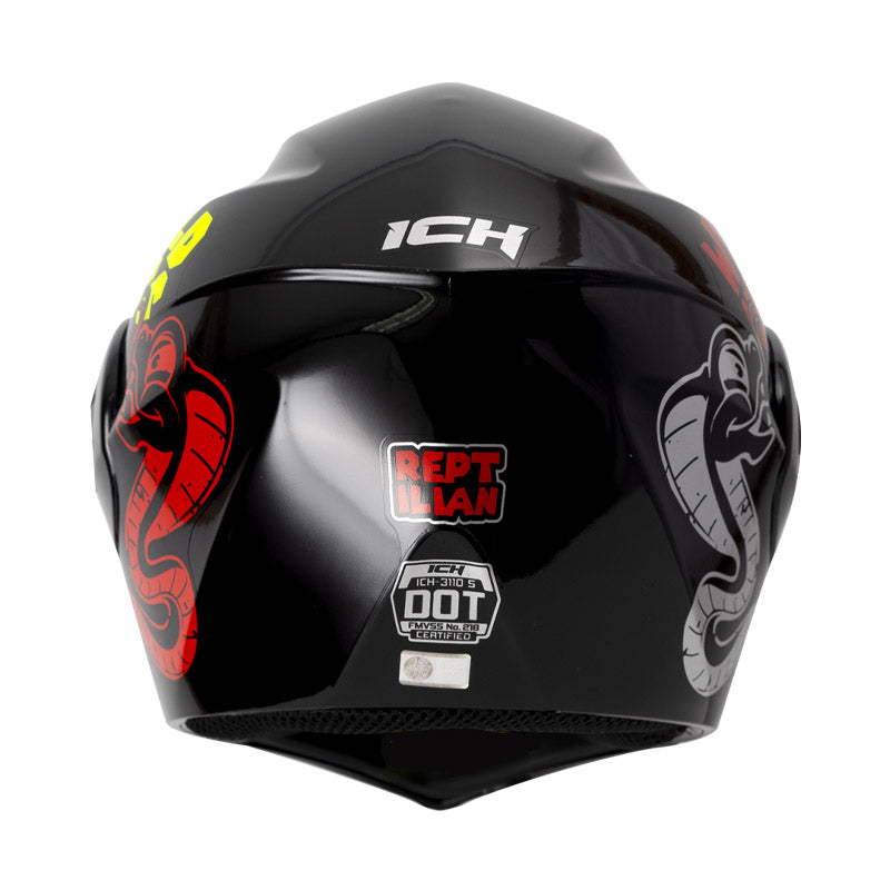 CASCO ICH ICH-3110S REPTILIAN NEGRO ROJO