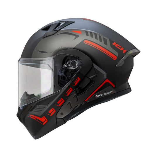 CASCO ICH ICH-3120DV METEOR MATE NEGRO ROJO