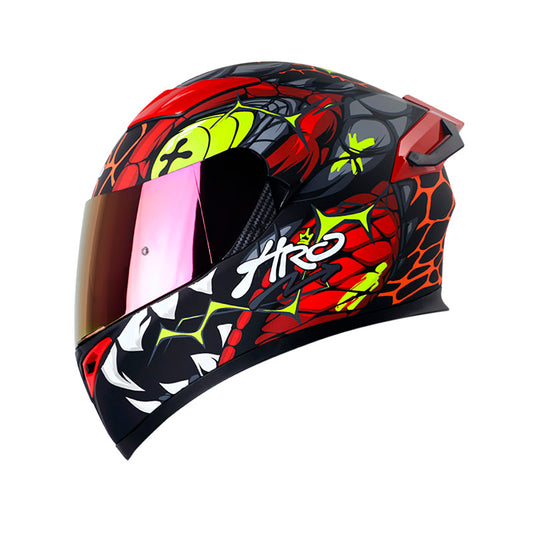 CASCO HRO HRO-514DV GATOR MATE NEGRO ROJO VISOR IRIDIUM