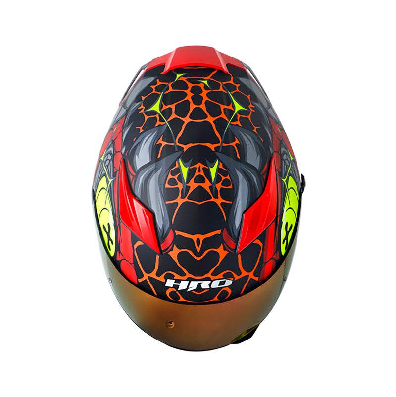 CASCO HRO HRO-514DV GATOR MATE NEGRO ROJO VISOR IRIDIUM