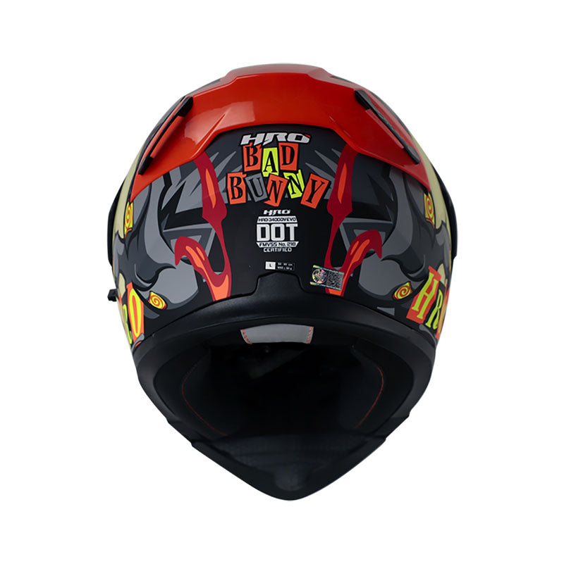 CASCO HRO HRO-3400DV EVO BAD BUNNY MATE GRIS NARANJA NEON