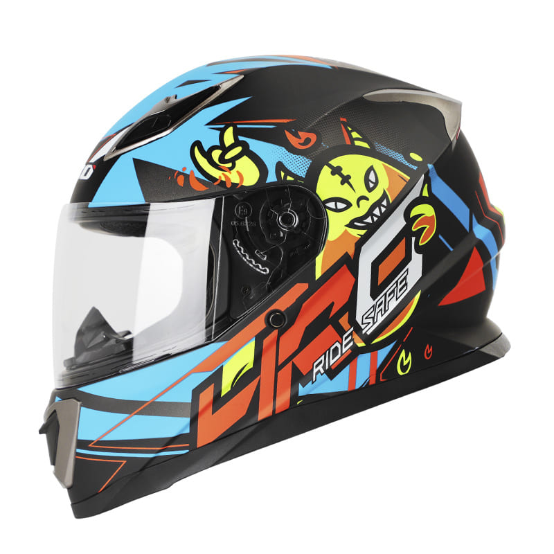 CASCO HRO HRO-508 GHOST MATE NEGRO NARANJA NEON